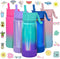 CHILLOUT LIFE 17 oz Insulated Water Bottle with Straw Lid for Kids and Adult + 20 Funny Waterproof Stickers - Perfect for Personalizing Your Kids Metal Water Bottle