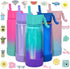 CHILLOUT LIFE 17 oz Insulated Water Bottle with Straw Lid for Kids and Adult + 20 Funny Waterproof Stickers - Perfect for Personalizing Your Kids Metal Water Bottle