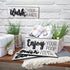 rabbitable 4 Pieces Farmhouse Bathroom Wall Decor,Wash Your Hands Brush Your Teeth Comb Your Hair ,Rustic Wooden Bathroom Wall Arts Decoration Bathroom Funny Sign