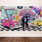 50's Theme Party Decorations Rock and Roll Party Backdrop Party Banner Classic 50s Backdrop Banner for 1950's Party Decorations, 72.8 x 43.3 Inch