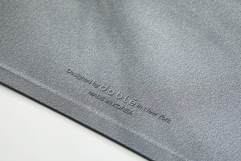 doblé Non-Scratch Flexible Cutting Board for Chopping, Scratch Free Juice Grooves with Easy Grip Handle, Non-Slip Dishwasher Safe for Kitchen (Large (15.6" x 10.7"), Blue gray)