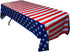 Exquisite 6-Pack Premium Rectangle American Flag Design Plastic Tablecloth - USA Stars and Stripes Tablecloth Disposable Plastic Table Cover for July 4th - 54 inch. x 108 inch.