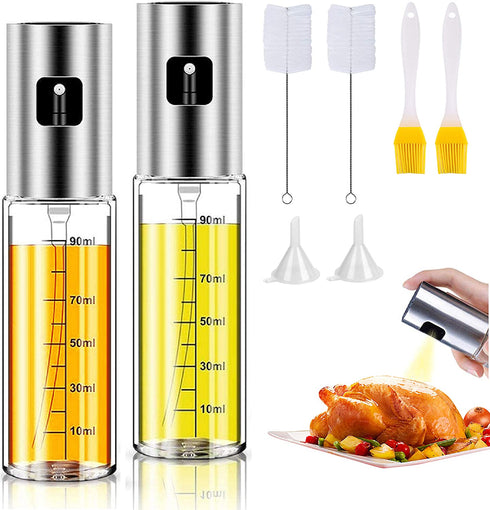 Olive Oil Sprayer for cooking Refillable Spray Bottle, Food Grade Material Versatile Glass for Cooking, Kitchen BBQ, MakingSalad, Baking, Grilling ?2Pack?