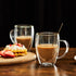 MEWAY 12oz/2 PACK Coffee Mugs,Clear Glass Double Wall Cup with handle for Coffee, Tea, Latte, Cappuccino (12 oz?2)
