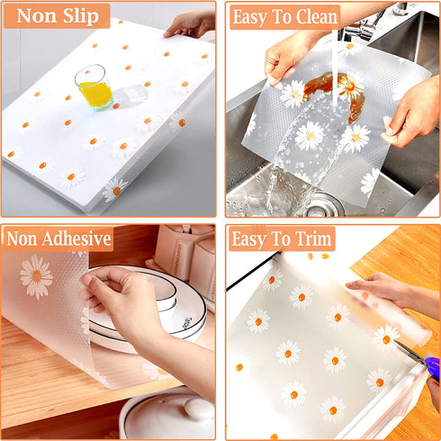 Cabinet Liners Non Slip Clear Kitchen Drawer Shelf Liner 12 Inch X 20 FT Non Adhesive Waterproof Mat for Fridge, Dresser, Wire Shelf, Toolbox , Cupboard, Pantry, Storage and Desk