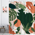 KOMLLEX Abstract Orange Floral Shower Curtain Set 60Wx72H Inch Modern Tropical Fruit Plant Shower Curtain Cute Citrus Aesthetic Spring Flower Bathroom Accessories Women Girl Palm Leaf Bathtub Decor