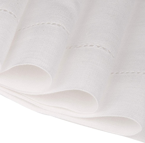 D'Moksha Homes White Table Runner - 14 x 54 Inch, 100% Pure Linen Hemstitch Table Runners 54 inches Long, Machine Washable, Easter Table Runner, Perfect for Spring Summer Mother's Day
