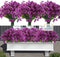 Artificial Flowers Outdoor, 20 Bundles Artificial Plants UV Resistant Fake Plants for Outdoors Outside Front Porch Window Box Hanging Planter Decoration(Purple)