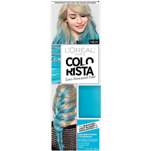 L'Oreal Paris Colorista Semi-Permanent for Light Blonde or Bleached Hair, Turquoise