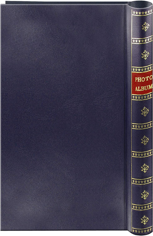 Spiral Bound Photo Album 300 Bi-Directional Memo Pockets Hold 4x6 Photos, Navy Blue