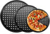 Baking Steel Pizza Pan with Holes, Round Pizza Pan for Oven, 9 Inch, 11 Inch, 12 Inch Bakeware Pizza Tray, mobzio Nonstick Baking Supplies Home Restaurant Kitchen Steel Crisper Pizza Pan Set (3 Pcs)