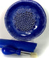 BonCera, All-in-one 4pcs Premium Ceramic Garlic Grater Set, Blue Glazed Design Grater w/Garlic Peeler, Gathering Brush, Display Stand, It's also grating Turmeric, Ginger, and more.G-513