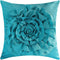 The White Petals Teal Throw Pillow Cover (3D Flower, 18x18 inch, Pack of 1)