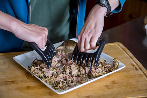 AMZ BBQ Club's Grilling Accessories - Silicone BBQ Gloves, Food Grade Meat Claws, Digital Grilling Thermometer | BBQ Set for Cooking Grilling Barbecue Roasting Baking Open Flame
