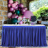 Leegleri 9 ft Navy Blue Polyester Pleated Table Skirt for Rectangle Table,Ruffle Tutu Table Cloth for Baby Shower Wedding,Birthday Party,Gender Reveal,Dessert Cake Tables