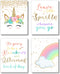 Brooke & Vine Unicorn Rainbow Little Girls Room Wall Decor Art Prints - (UNFRAMED 8 x 10) - Inspirational Kids Children’s Tween Posters for Home, Birthday Party, Bedroom, Bathroom, Playroom (Unicorn Rainbow)