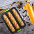 TOPZEA Set of 2 Silicone Baguette Pan, Nonstick French Bread Mold Perforated Pan 3 Wave Loaves Toast Loaf Bake Mold 8 Gutter Bread Crisping Tray for Cake Cooking Baker, Black