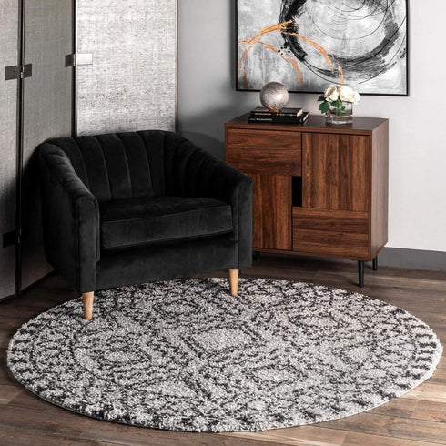 nuLOOM Vasiliki Moroccan Tribal Shag Area Rug, 2' x 3', Grey