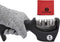 Knife Sharpeners for Steel and Ceramic Kitchen Knives - Manual Handheld System to Safely Sharpen and Hone your Knife - Includes Cut Resistant Glove and Blade Cloth (Black)