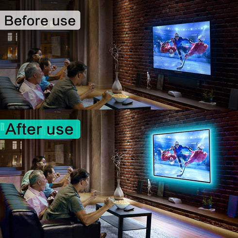 Bason TV Lights Behind, 6.56ft Ambient Light for 32-50inch TV with Upgraded 29 Keys Remote, 3000K Warm White and 6000K Ture White +RGB TV Backlight, USB TV Strip Lights for Gaming Room, HDTV, Monitor