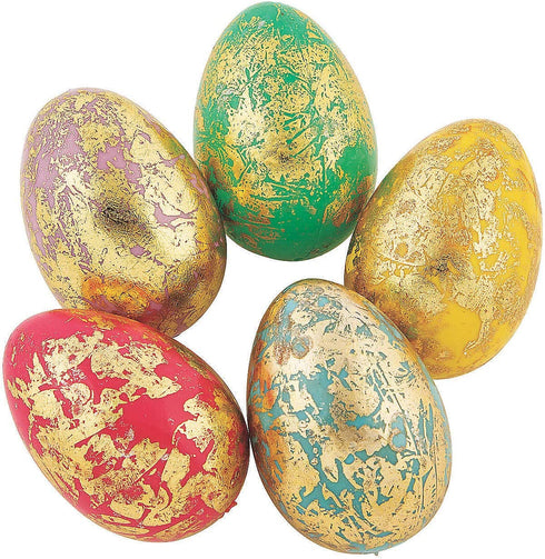 Fun Express Decorative Foil Easter Eggs - Home Decor - 24 Pieces
