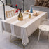 OstepDecor Tablecloth, Rectangle Table Cloth for 4 ft Table, Cotton Linen Tablecloths, Table Cover for Kitchen Dinning Room Party, Rectangle/Oblong, 55 x 102 Inch, 8-10 Seats, Light Coffee