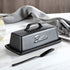 Ceramic Butter Dish with Lid, Covered Butter Keeper - Handle Design - Dishwasher Safe, 7.5 Inch Wide, Black