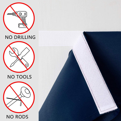HOMEIDEAS Navy French Door Curtains Blue Privacy Blackout Door Curtains, 26 X 40 Inch Room Darkening Curtains for Glass Door, Thermal Insulated Tie Up Shades Window Curtains for Bedroom, 1 Panel