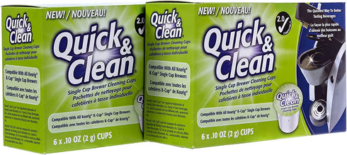 12-Pack of Cleaning Cups for Keurig K-Cup Machines - 2.0 Compatible, Stain Remover, Non-Toxic - By Quick & Clean