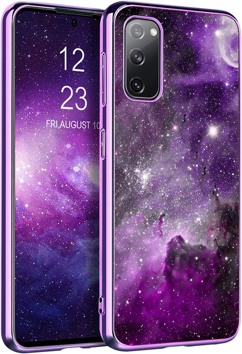 BENTOBEN Samsung S20 FE Case, Galaxy S20 FE 5G Case, Slim Fit Glow in The Dark Shockproof Protective Hybrid Hard PC Soft TPU Bumper Phone Cover for Samsung Galaxy S20 Fan Edition 2020, Purple Nebula