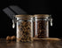 JoyJolt Borosilicate Glass Jars With Bamboo Lids (27oz). 2PC Set of Airtight Storage Jars with Clamp Lids for Pantry Storage. Air Tight Sealable Containers for Kitchen Organization.