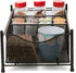 Mind Reader Storage Basket Organizer, Home, Office, Kitchen, Bathroom, 3 Compartments, Metal Mesh, Black