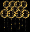 LED Balloons 10 Pack, Light Up Balloons 20 Inches Clear Helium Bobo Balloons, Glow Bubble Balloons with String Lights for Valentines Day Halloween Christmas Wedding Birthday Party Decoration