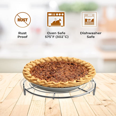 KITCHENATICS Round Cooling Racks - 100% Stainless Steel Circle Roasting Rack, Steamer Insert, Baking Rack for Round Cake Pans, Air Fryer, Instapot, Steamer Rack - Oven Safe - 7.5?, 9? & 10.5? (3 PCS)