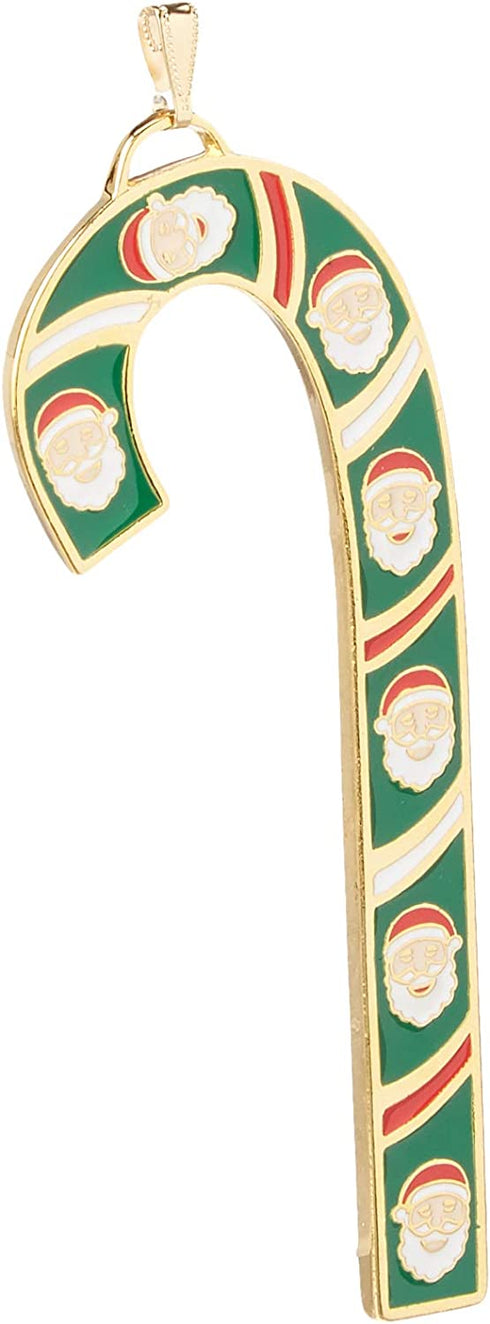 Wallace 2019 Gold-Plated & Enameled Candy Cane (Santas) -39th Edition Holiday Ornament