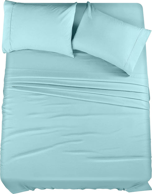 Utopia Bedding Full Bed Sheets Set - 4 Piece Bedding - Brushed Microfiber - Shrinkage and Fade Resistant - Easy Care (Full, Spa Blue)