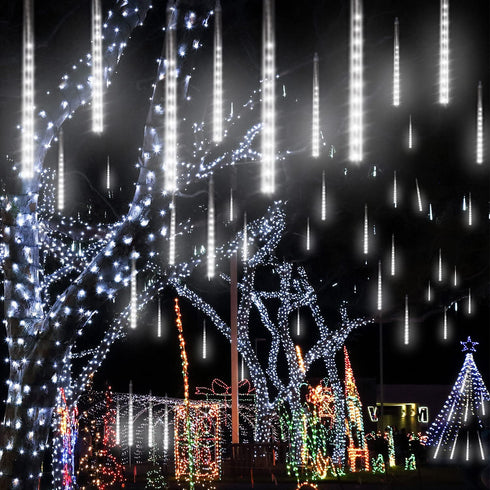housewife cabinets Meteor Shower Lights,10 Tubes 360 Led 50cm Waterproof Christmas Lights Outdoor, Plug-in Hanging Holiday Fairy String Lights Rain Drop Falling Lights for Xmas Rooftop Patio