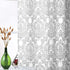 FMFUNCTEX White Grey Damask Print Curtains for Bedroom 63 inch Total Privacy Vintage Flower Window Drapes Living Room Grommet Top 50" w x Set of 2