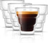 JoyJolt Pila Double Walled Espresso Glasses, Set of 4 Espresso Cups 3 Ounce Capacity. Stackable Thermal Clear Glass Cups, Ideal Fit for Espresso Machine and Coffee Maker