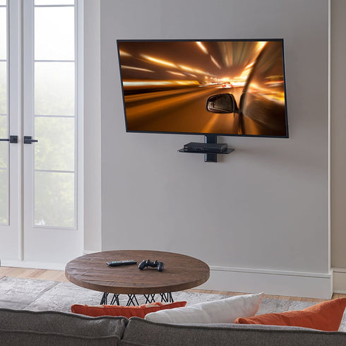 ECHOGEAR Wall Mount Shelf - Steel Floating Shelf Supports 15lbs of Streaming Devices, Gaming Consoles, and Cable Boxes - EGAV1