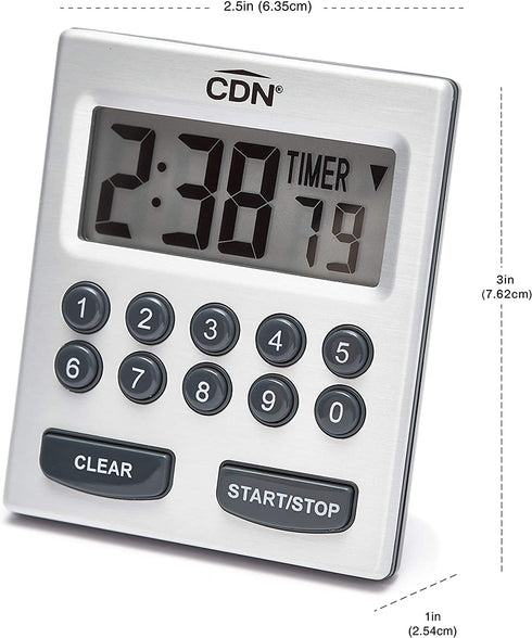 CDN TM30 Direct Entry 2-Alarm Timer-Alarm Sounds or Vibrates - 1 count