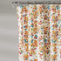 Lush Decor Weeping Flower Shower Curtain-Fabric Floral Vine Print Design, x 72, Turquoise and Tangerine, Turquoise & Tangerine