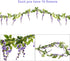4Pcs 6.6Ft/Piece Artificial Flowers Silk Wisteria Garland-DearHouse Artificial Wisteria Vine Rattan Silk Hanging Flower for Home Garden Outdoor Ceremony Wedding Arch Floral Decor(Light Purple)