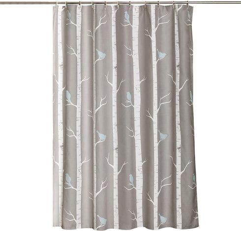 Lush Decor Bird on The Tree Shower Curtain, 72" x 72", Gray/Blue