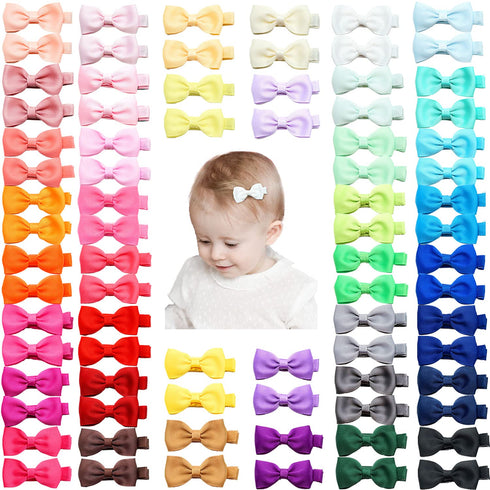 DeD 80 Pieces 2 Inch Hair Bows Fine Hair Clips Grosgrain Ribbon Bows Alligator Hair Clips Fully Lined for Baby Girls Toddlers Infant In Pairs