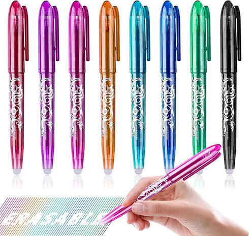 Hirsrian Erasable Pens, Erasable Gel Ink Colors Pen, 0.5mm Fine Point Ballpoint Pens Quick-drying Gel Erasable Pen for Adults Kids Students School Office Stationary Supplies Gifts