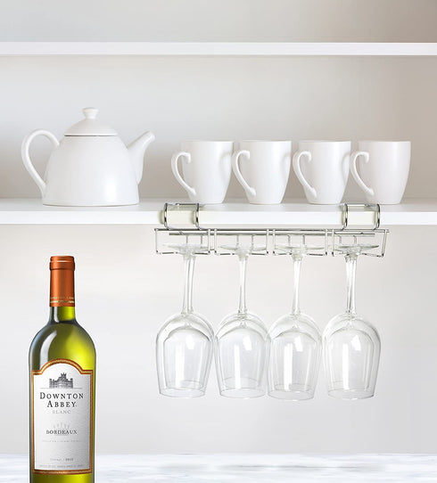 Ybmhome Under The Shelf Mug Cups Wine Glasses Metal Storage Hanging Holder Rack, for Kitchen Pantry Cupboard Chrome 2213 (1)