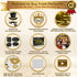 Partyville Photo booth Props - Real Gold Glitter Pre Assembled 23 Pcs Wedding Photo Booth Props - Customizable Birthday Photo Booth Props Selfie Frame & Foil Backdrop Roaring 20s Photo Booth Props
