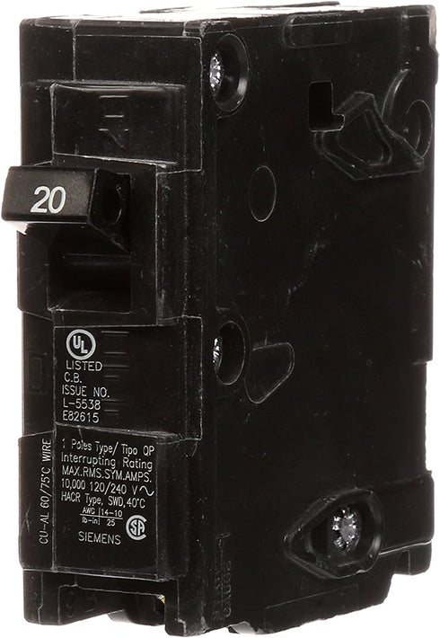 Q120 20-Amp Single Pole Type QP Circuit Breaker