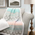 Lush Decor Turquoise & Pink Elephant Stripe Fuzzy Reversible Sherpa Throw Blanket 60 x 50, 60" x 50"